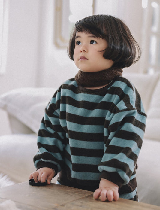 ［ONU］big stripe sweatshirt