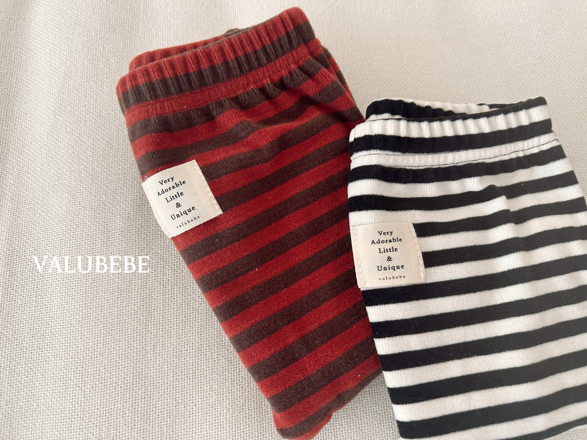 ［valubebe］stripe fleece leggings