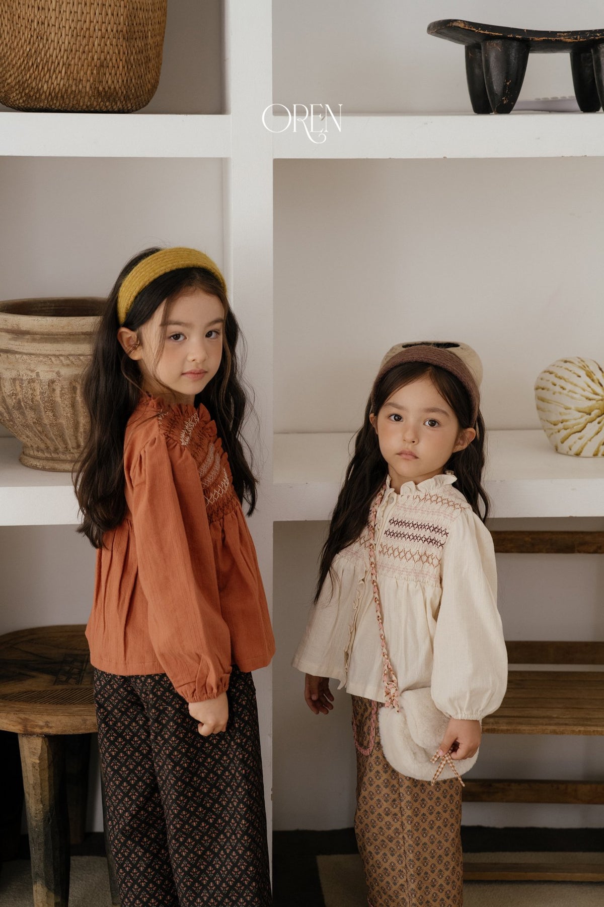 ［OREN］merci smocked blouse