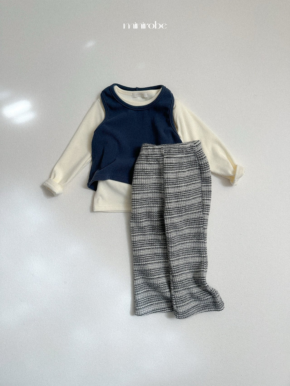 ［minirobe］soboro flared pants