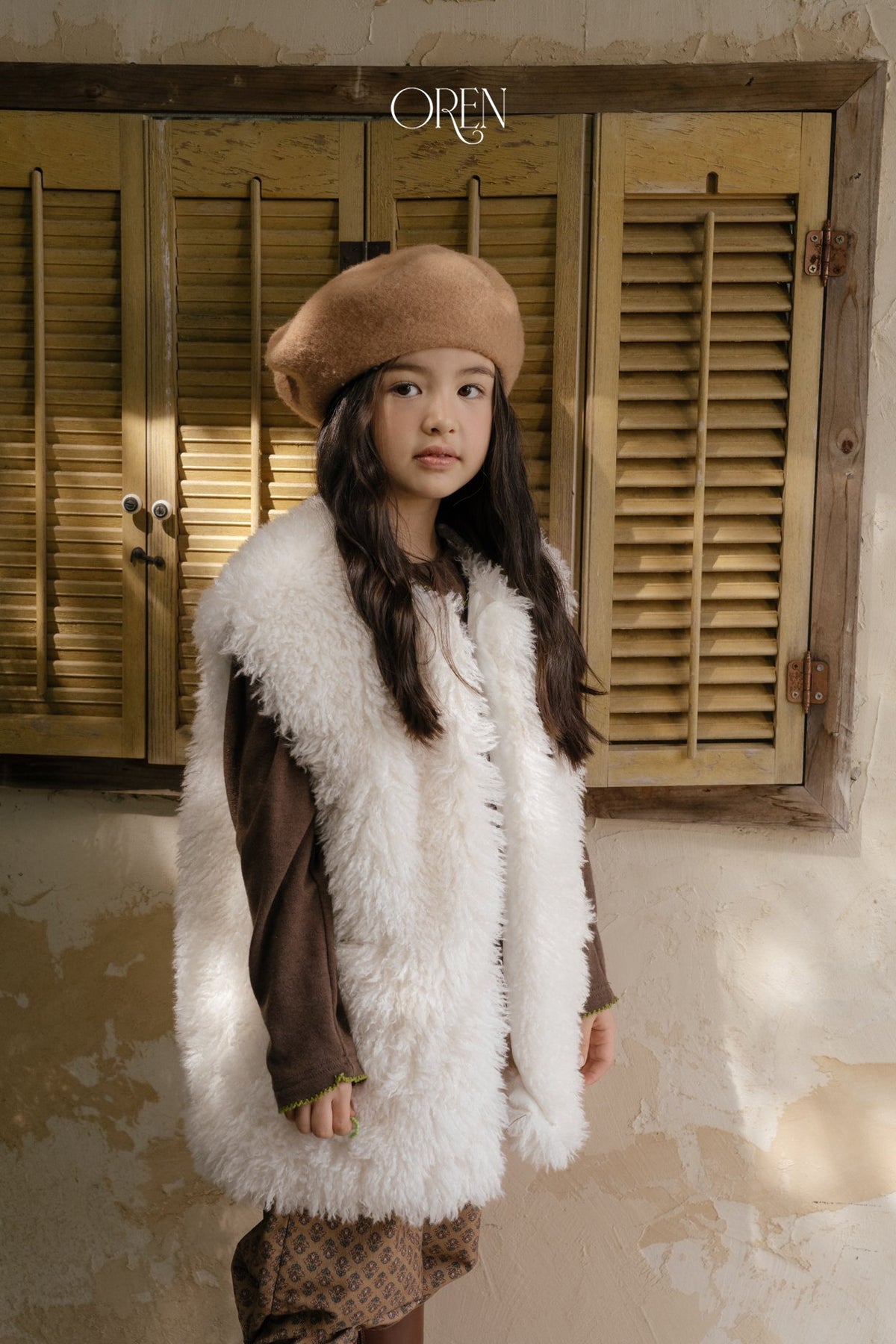 ［OREN］shirley fleece fur vest