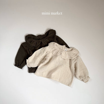 ［mimimarket］twill collar blouse