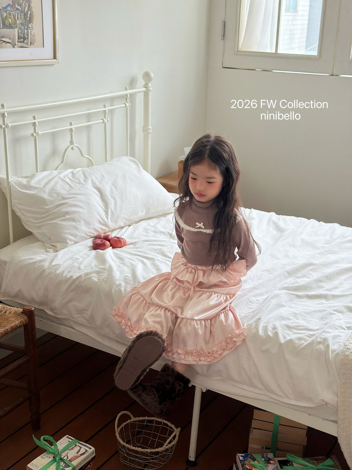 ［ninibello］mignon lace turtleneck tee