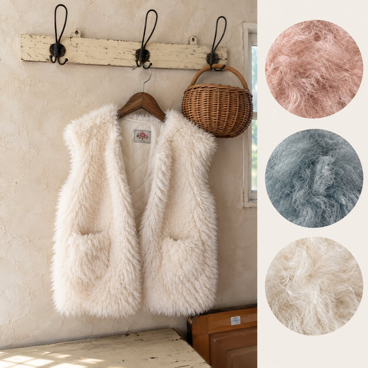 ［OREN］shirley fleece fur vest