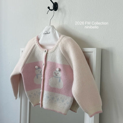 ［ninibello］snowman knit cardigan