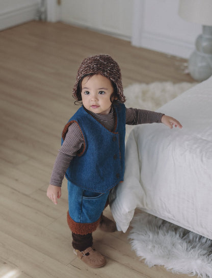 ［ONU］boucle denim vest