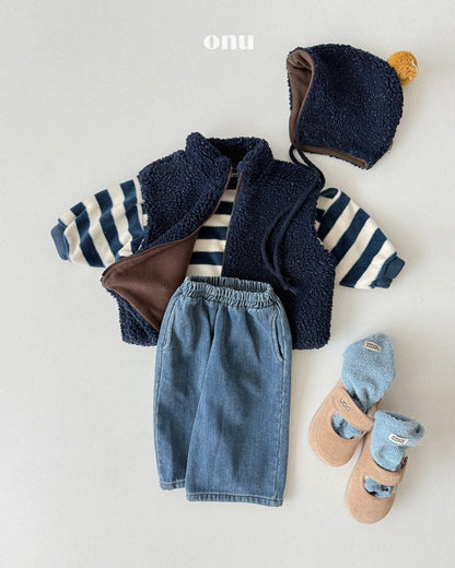 ［ONU］big stripe sweatshirt