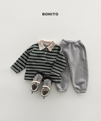 ［BONITO］stripe choco collar tee