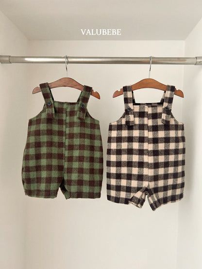 ［valubebe］almond check overall pants