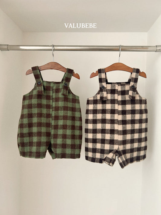 ［valubebe］almond check overall pants