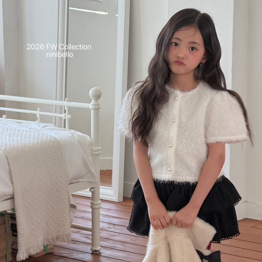 ［ninibello］snowbell short sleeve cardigan