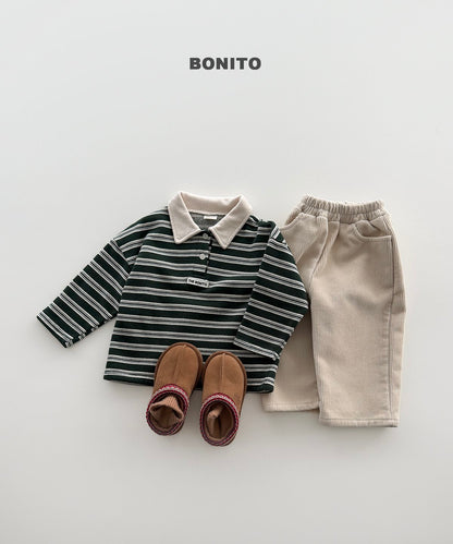 ［BONITO］stripe choco collar tee