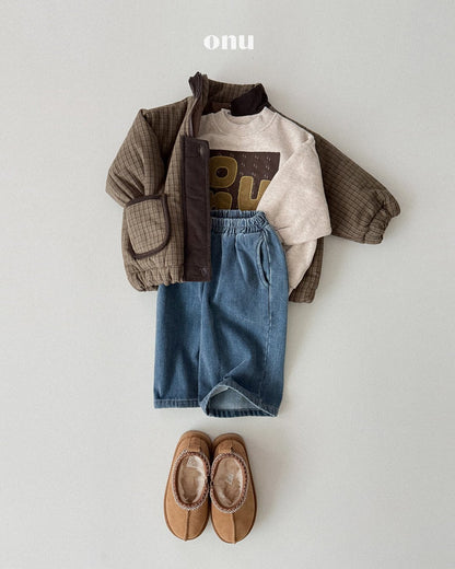 ［ONU］wide fleece denim