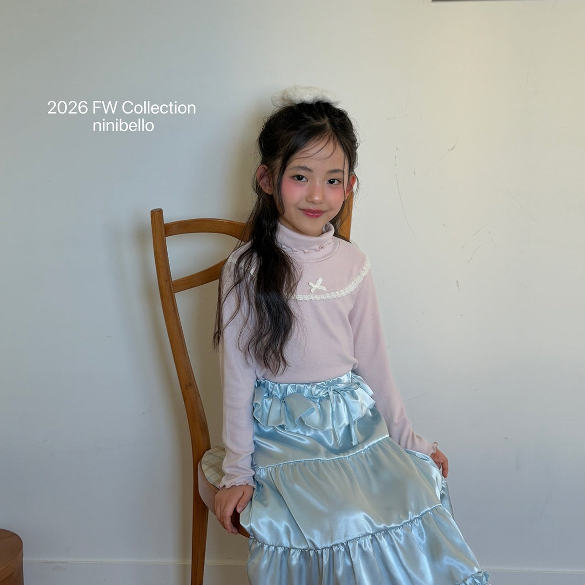 ［ninibello］mignon lace turtleneck tee