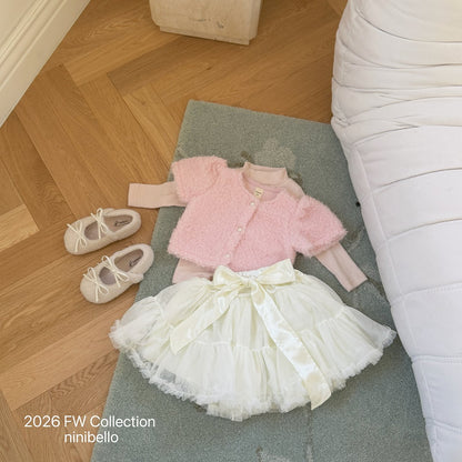 ［ninibello］snowbell short sleeve cardigan