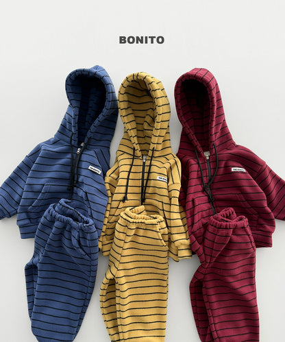［BONITO］our stripe zip-up set
