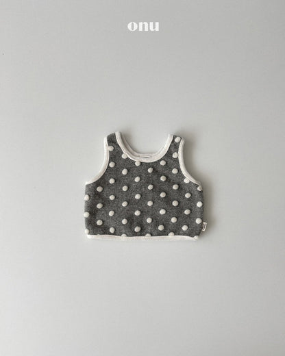 ［ONU］wool pompom vest