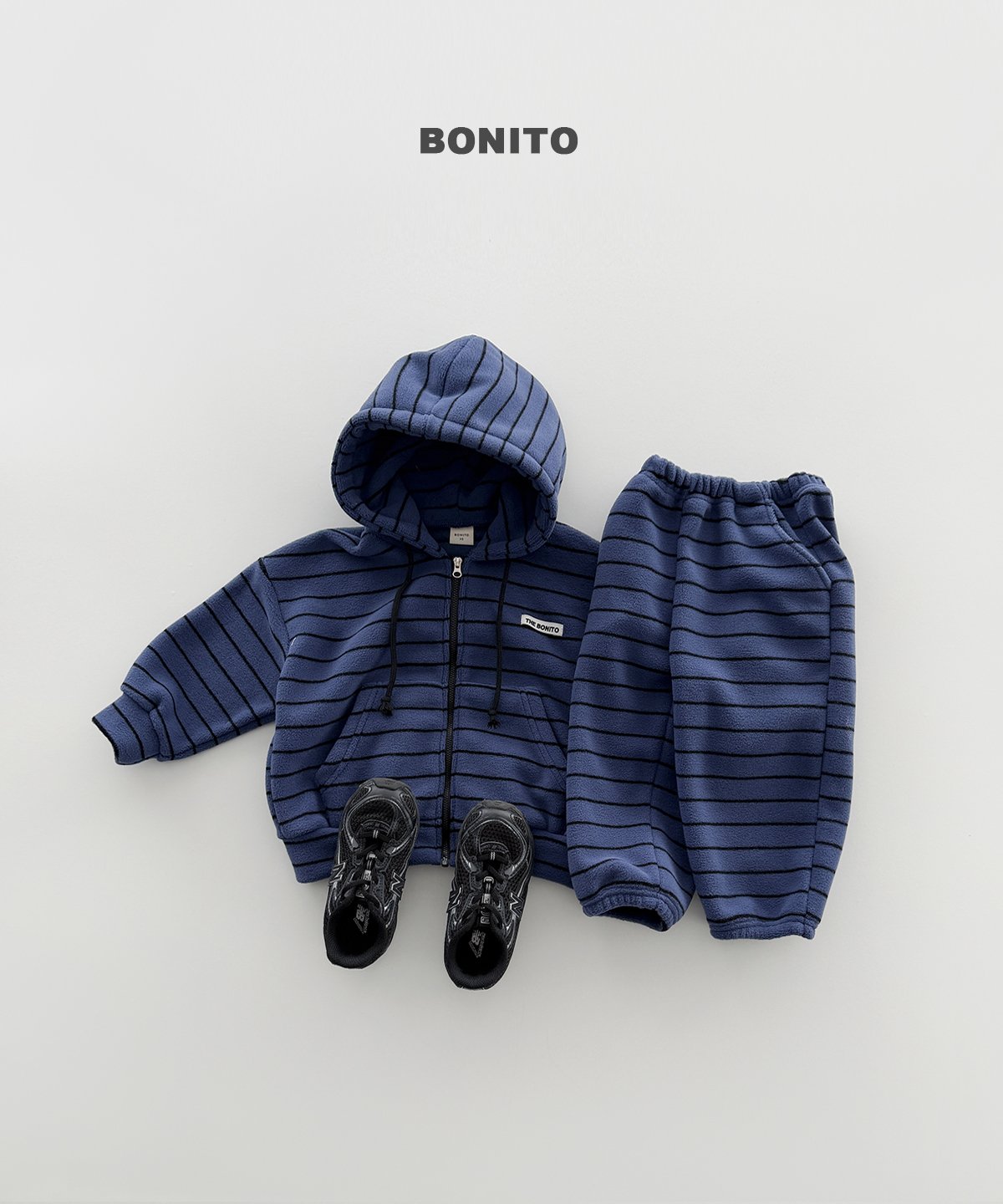 ［BONITO］our stripe zip-up set