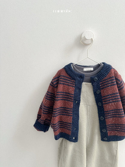 ［minirobe］four line knit cardigan