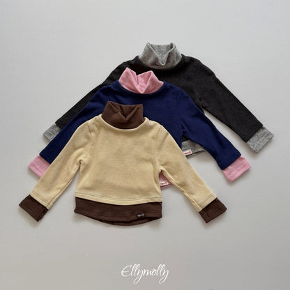 ［ellymolly］brushed color turtleneck