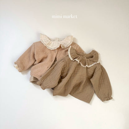 ［mimimarket］fury collar blouse