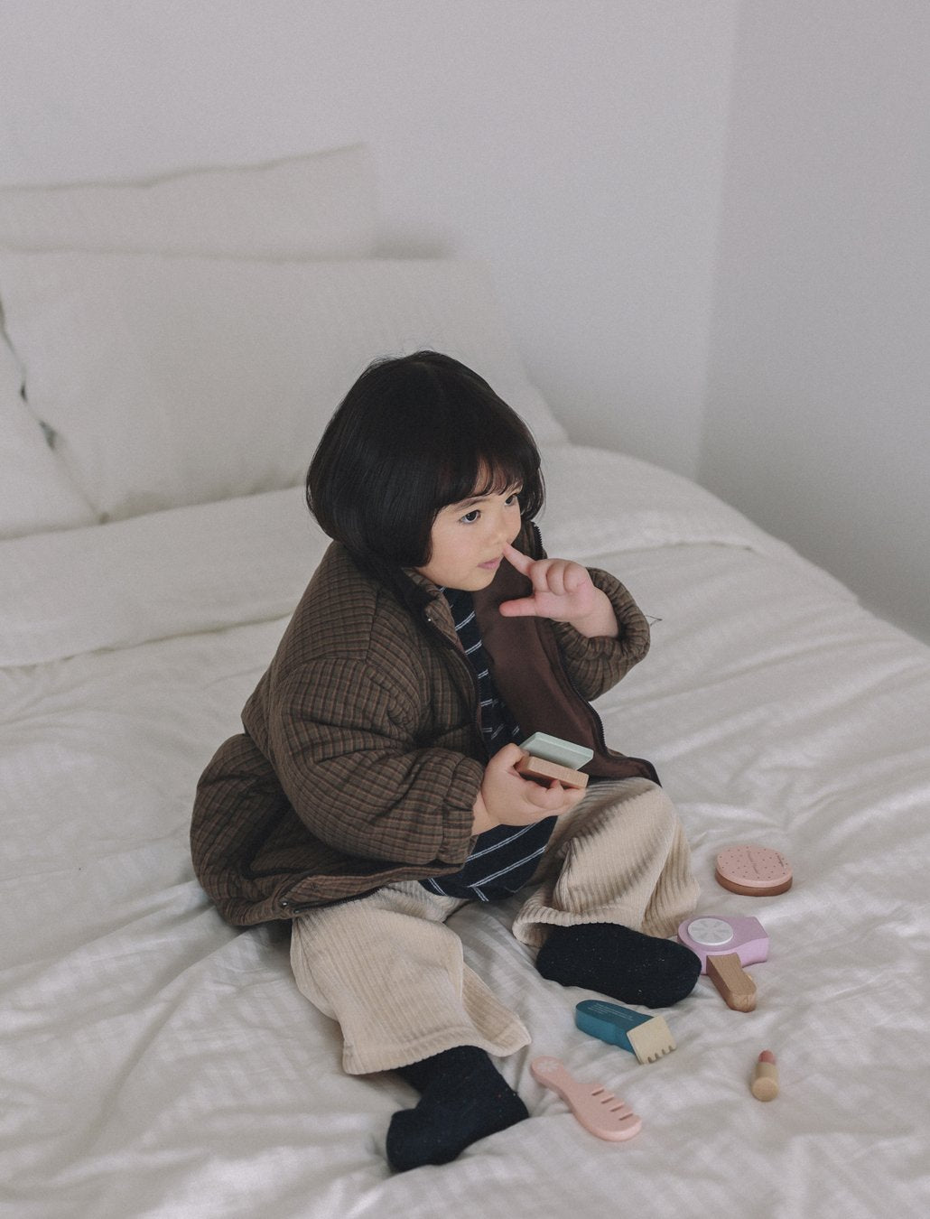 ［ONU］round rib pants