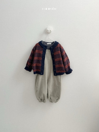 ［minirobe］four line knit cardigan