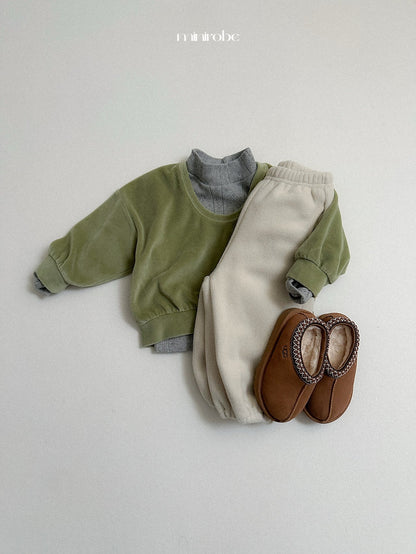 ［minirobe］velour u-neck sweatshirt