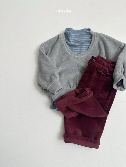［minirobe］velour u-neck sweatshirt