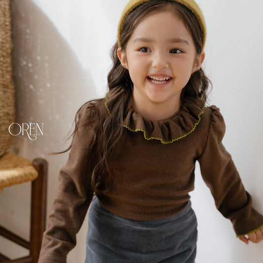 ［OREN］blooming frill picot t-shirt