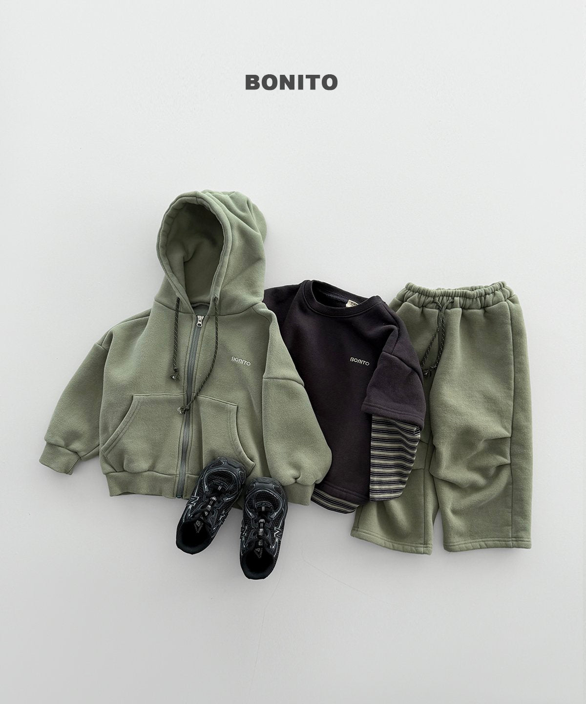 ［BONITO］fleece zip-up hoodie