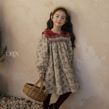 ［OREN］bonjour square collar dress