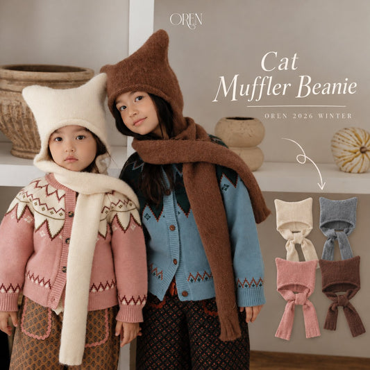 ［OREN］cat muffler beanie