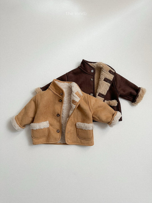 ［minirobe］reversible suede jacket