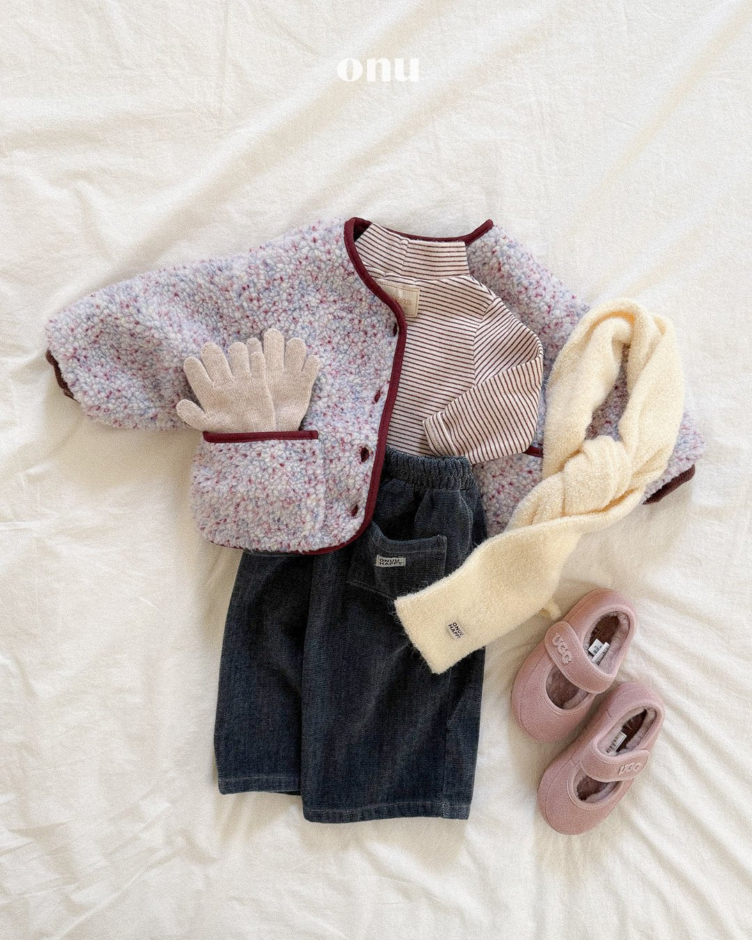 ［ONU］wide fleece denim