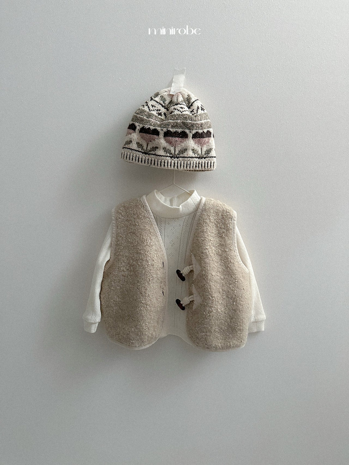 ［minirobe］flower jacquard beanie