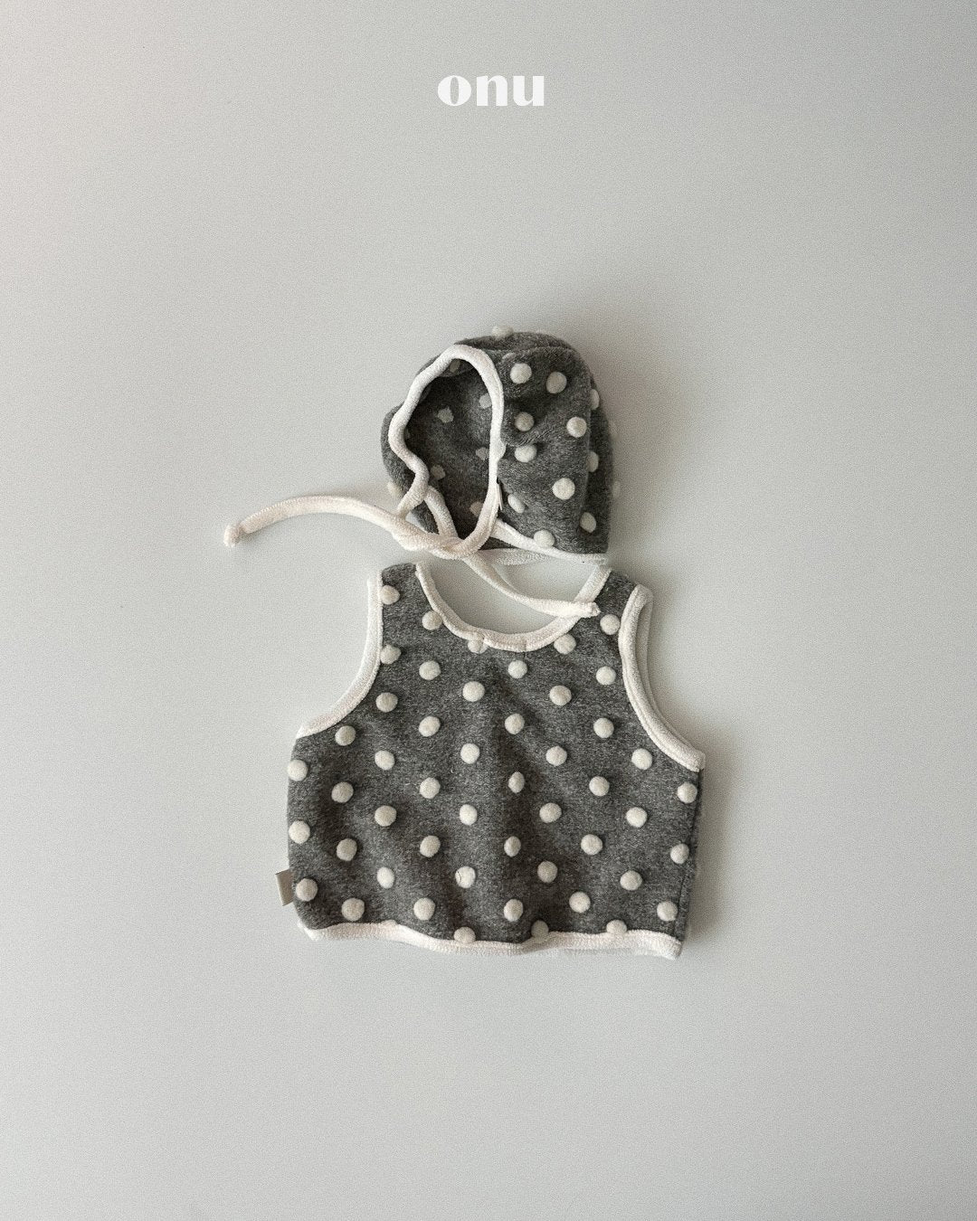 ［ONU］wool pompom vest