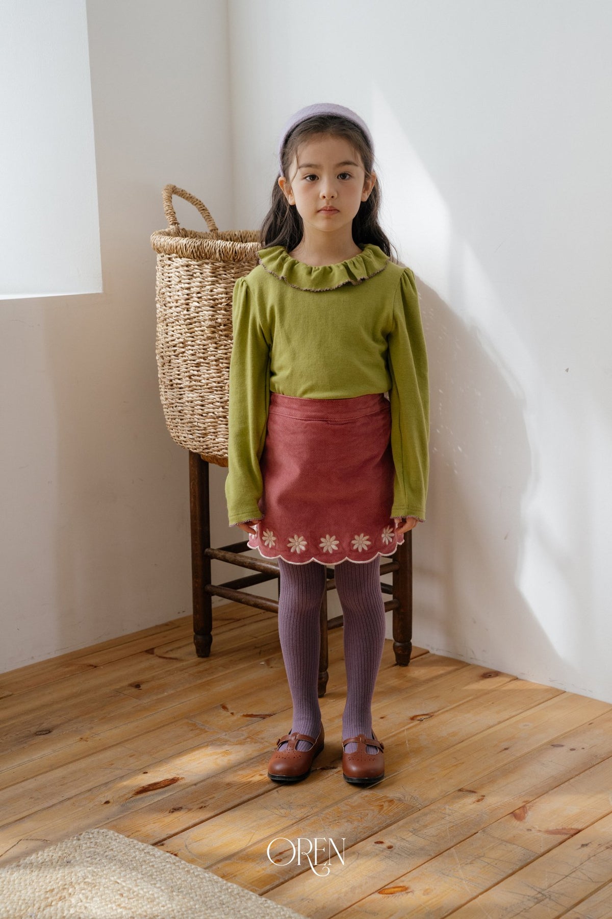 ［OREN］blooming frill picot t-shirt