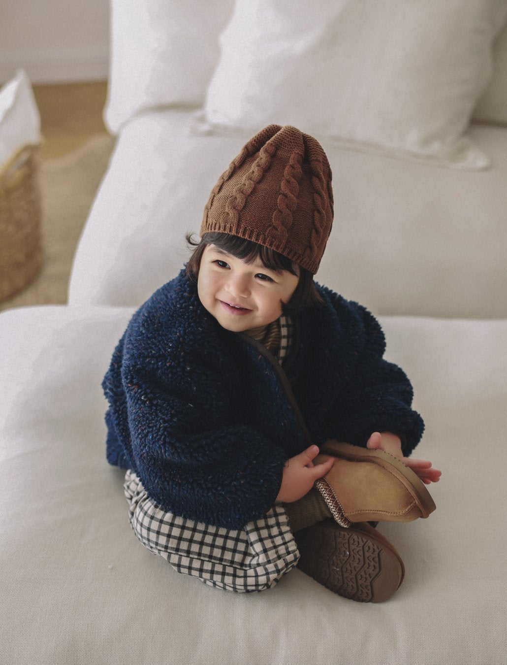 ［ONU］check shirring overall
