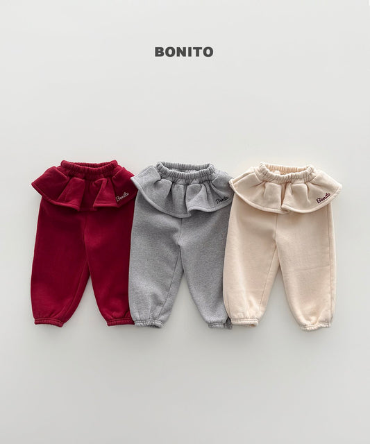 ［BONITO］frill embroidery jogger pants