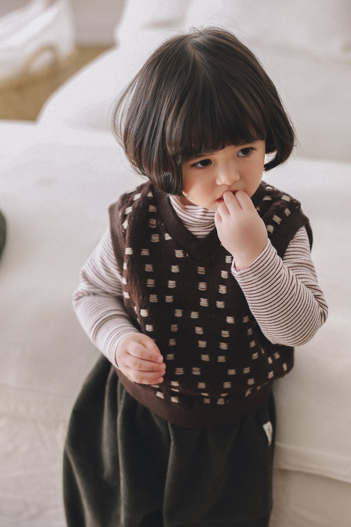 ［ONU］warm knit vest