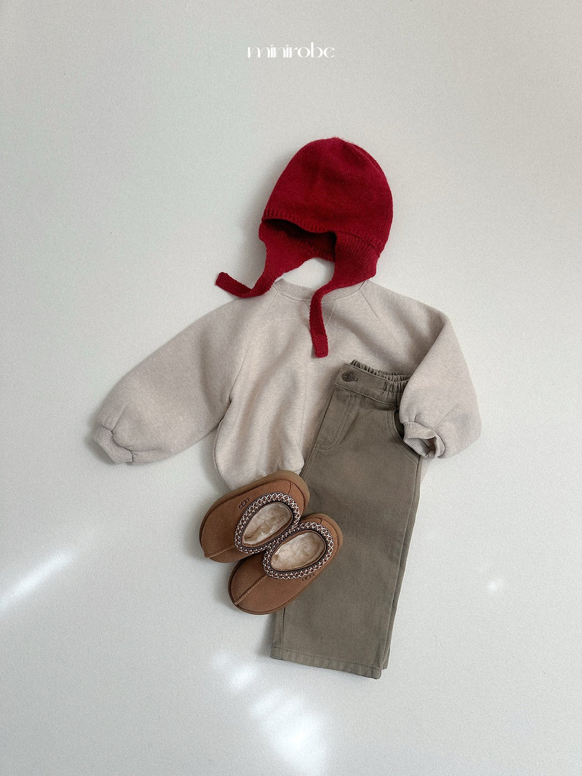 ［minirobe］raglan rounded sweatshirt