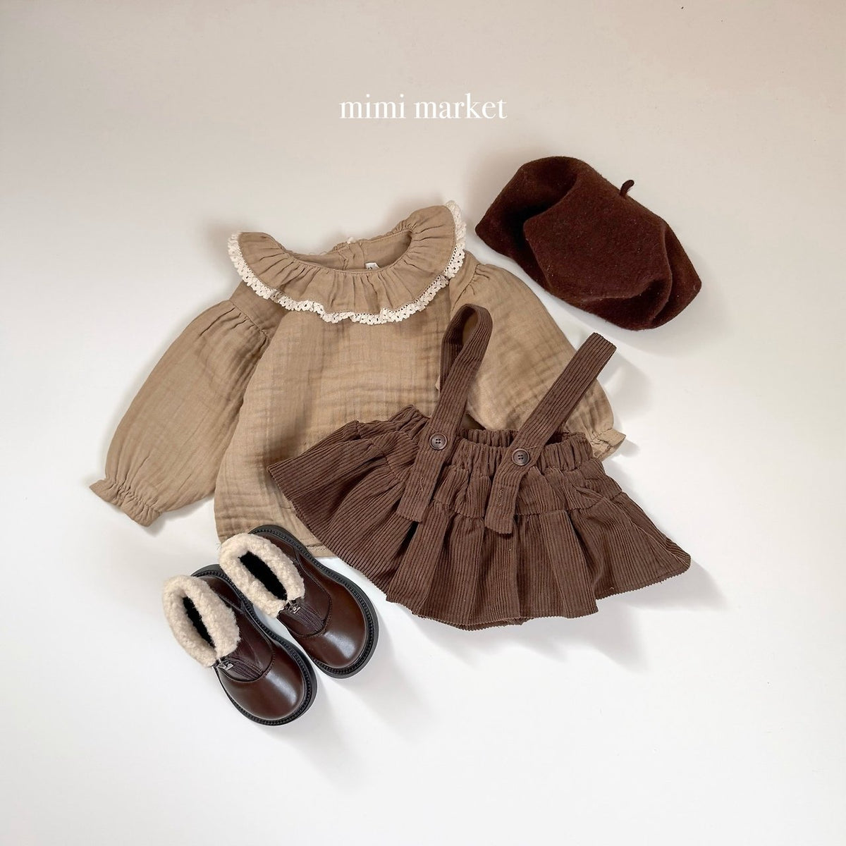 ［mimimarket］corduroy kang skirt