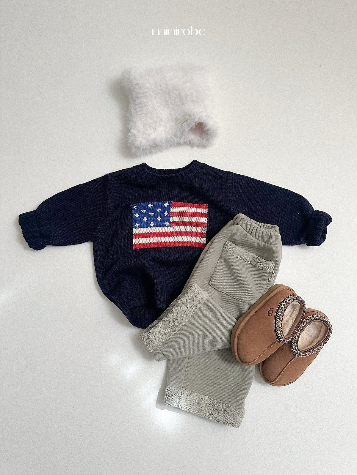 ［minirobe］roll-up straight pants