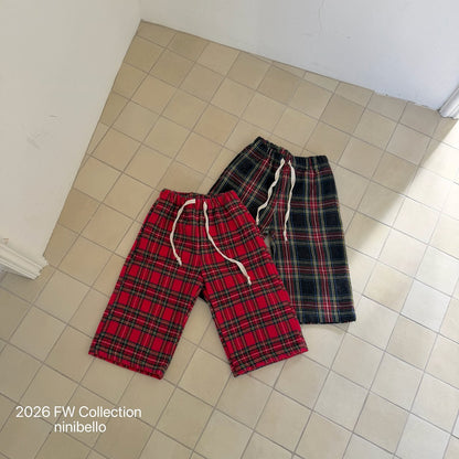 ［ninibello］carol check pants