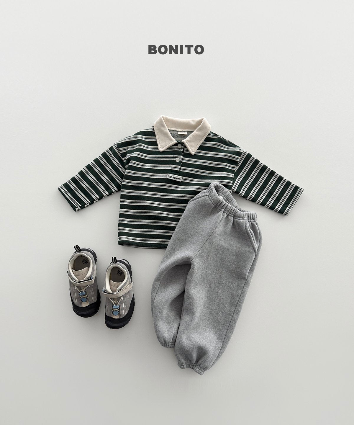 ［BONITO］stripe choco collar tee