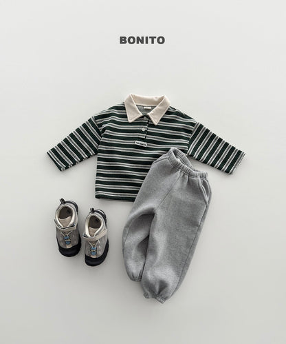 ［BONITO］stripe choco collar tee
