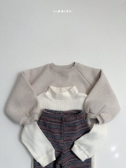 ［minirobe］raglan rounded sweatshirt
