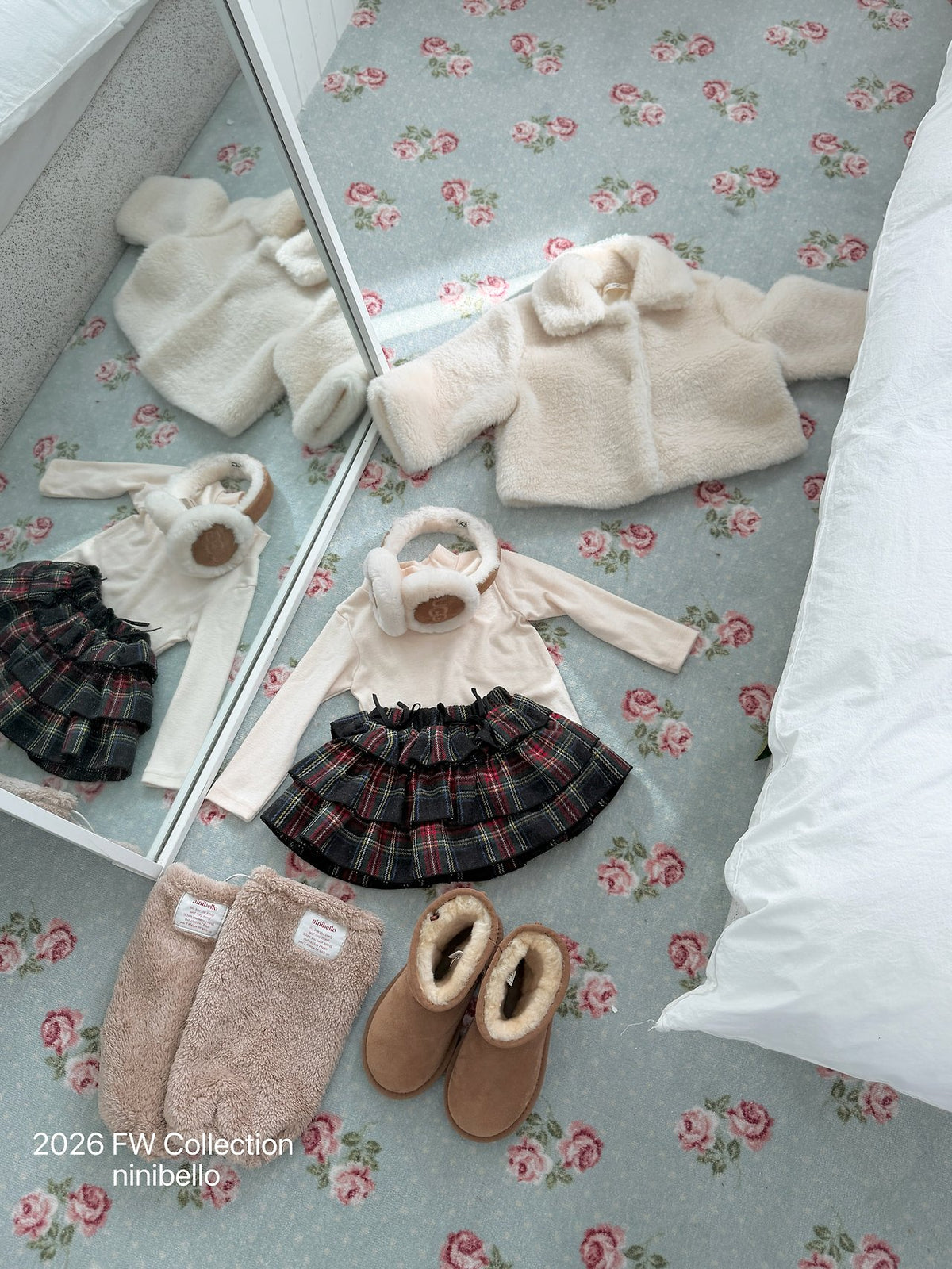 ［ninibello］carol check skirt