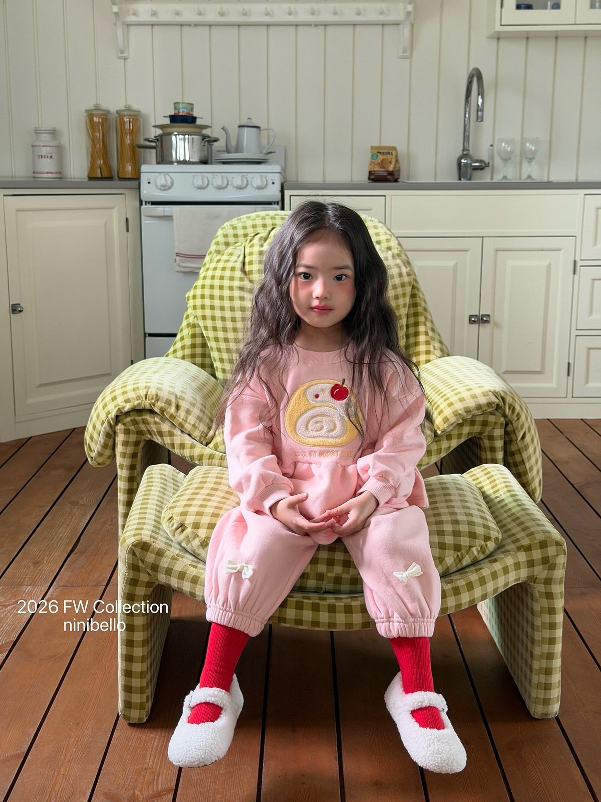 ［ninibello］petit ribbon jogger pants